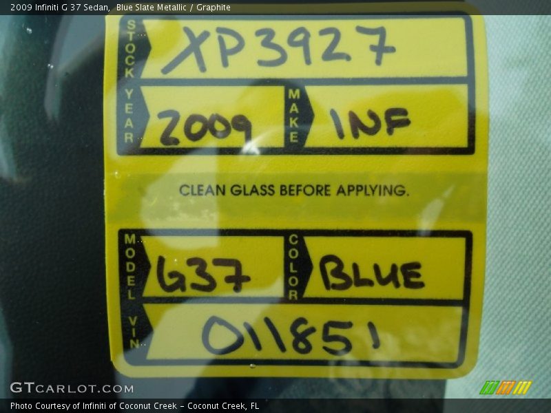 Blue Slate Metallic / Graphite 2009 Infiniti G 37 Sedan
