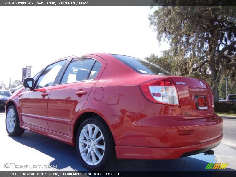 Vivid Red / Black 2009 Suzuki SX4 Sport Sedan