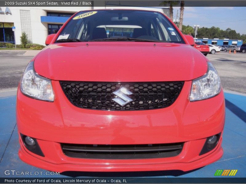 Vivid Red / Black 2009 Suzuki SX4 Sport Sedan