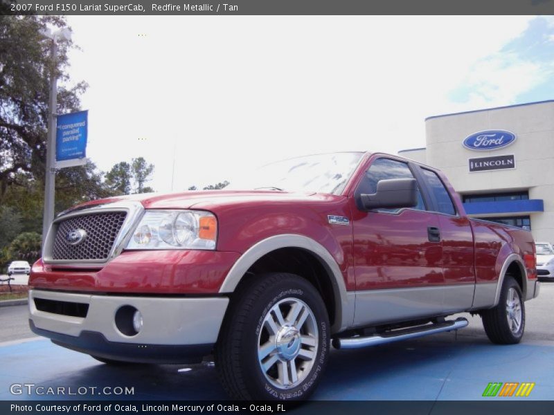 Redfire Metallic / Tan 2007 Ford F150 Lariat SuperCab