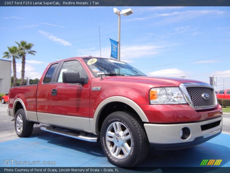 Redfire Metallic / Tan 2007 Ford F150 Lariat SuperCab