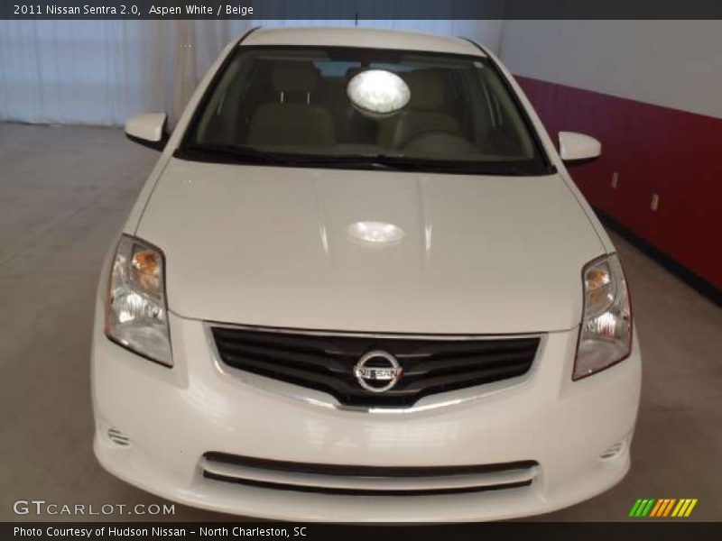 Aspen White / Beige 2011 Nissan Sentra 2.0