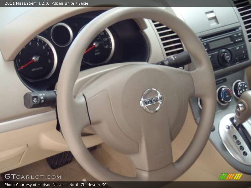 Aspen White / Beige 2011 Nissan Sentra 2.0