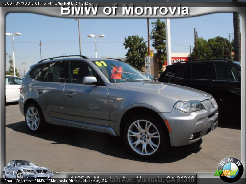 Silver Grey Metallic / Black 2007 BMW X3 3.0si