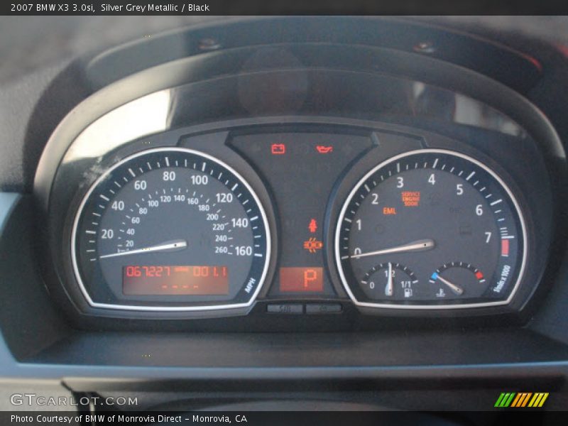 Silver Grey Metallic / Black 2007 BMW X3 3.0si