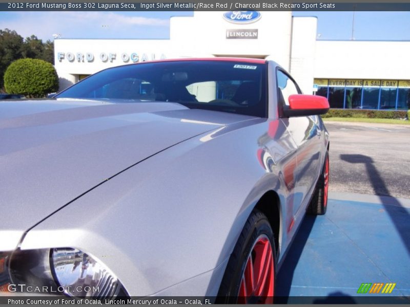 Ingot Silver Metallic/Race Red / Charcoal Black Recaro Sport Seats 2012 Ford Mustang Boss 302 Laguna Seca
