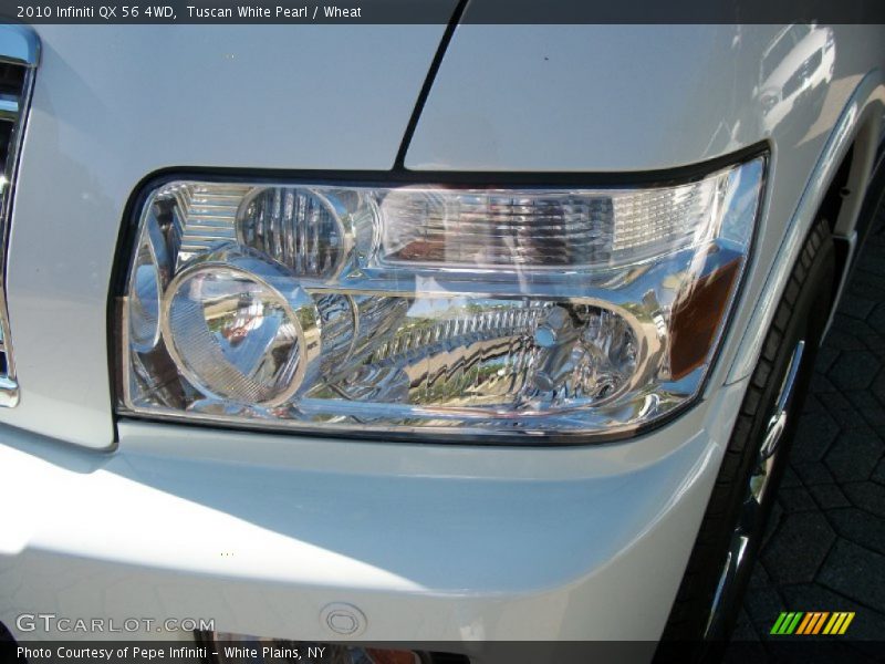 Tuscan White Pearl / Wheat 2010 Infiniti QX 56 4WD