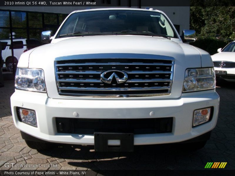 Tuscan White Pearl / Wheat 2010 Infiniti QX 56 4WD