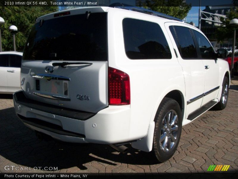 Tuscan White Pearl / Wheat 2010 Infiniti QX 56 4WD