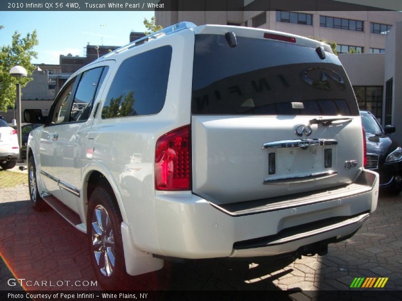 Tuscan White Pearl / Wheat 2010 Infiniti QX 56 4WD