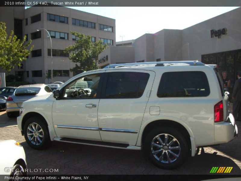 Tuscan White Pearl / Wheat 2010 Infiniti QX 56 4WD