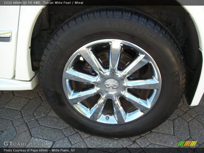 Tuscan White Pearl / Wheat 2010 Infiniti QX 56 4WD