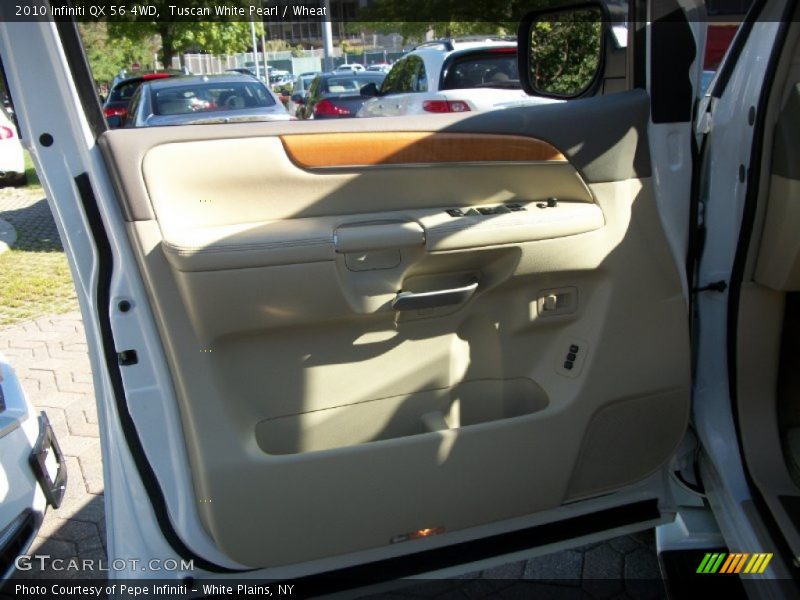 Tuscan White Pearl / Wheat 2010 Infiniti QX 56 4WD