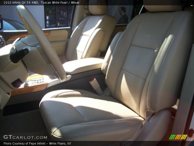 Tuscan White Pearl / Wheat 2010 Infiniti QX 56 4WD