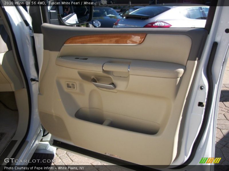 Tuscan White Pearl / Wheat 2010 Infiniti QX 56 4WD