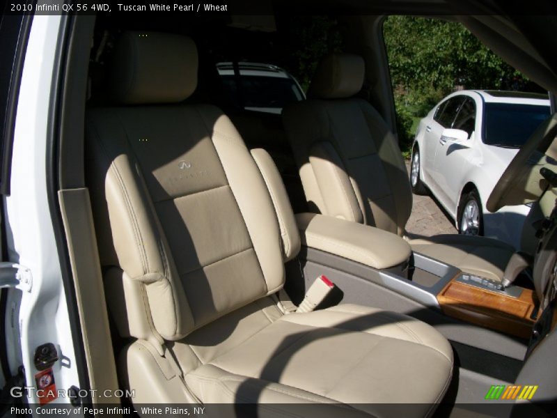 Tuscan White Pearl / Wheat 2010 Infiniti QX 56 4WD