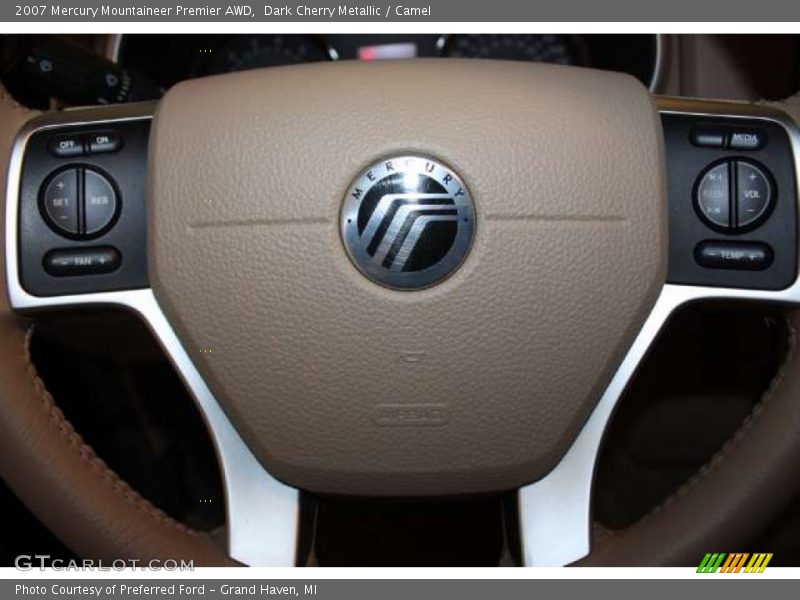 Dark Cherry Metallic / Camel 2007 Mercury Mountaineer Premier AWD