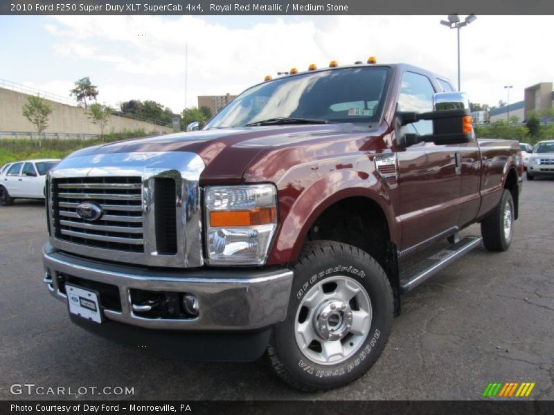 Royal Red Metallic / Medium Stone 2010 Ford F250 Super Duty XLT SuperCab 4x4