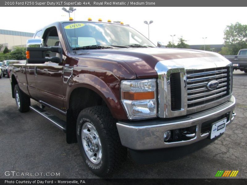 Royal Red Metallic / Medium Stone 2010 Ford F250 Super Duty XLT SuperCab 4x4