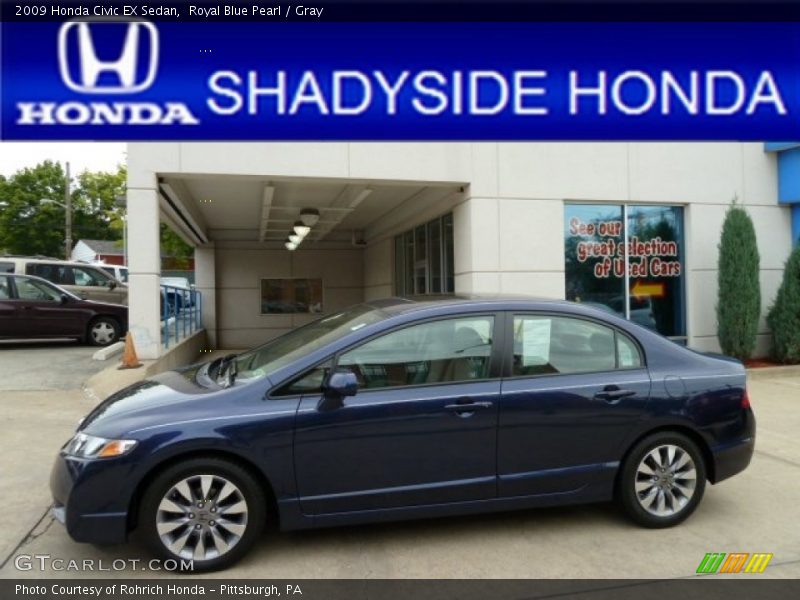 Royal Blue Pearl / Gray 2009 Honda Civic EX Sedan
