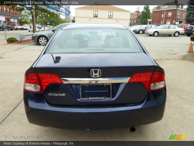 Royal Blue Pearl / Gray 2009 Honda Civic EX Sedan