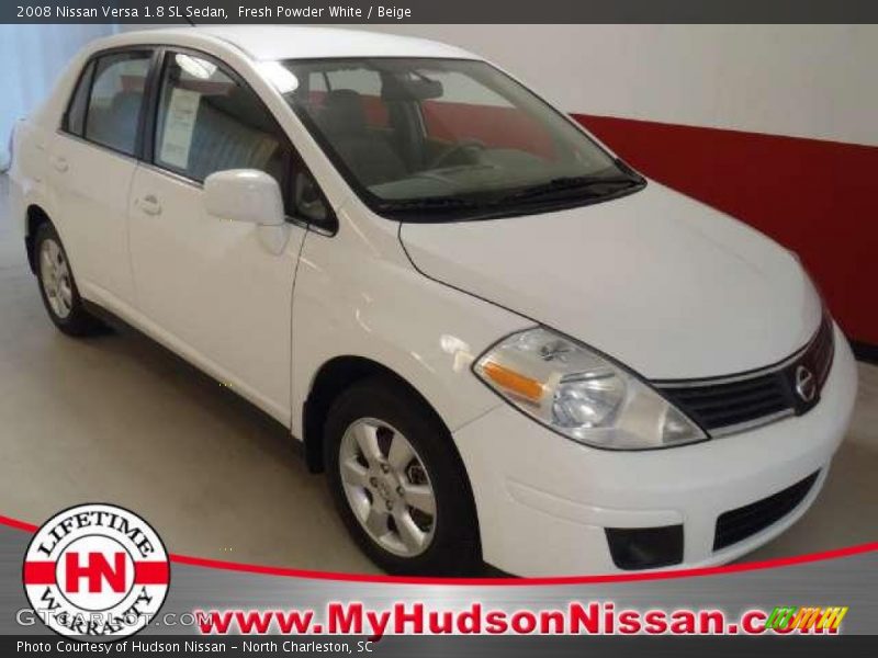 Fresh Powder White / Beige 2008 Nissan Versa 1.8 SL Sedan