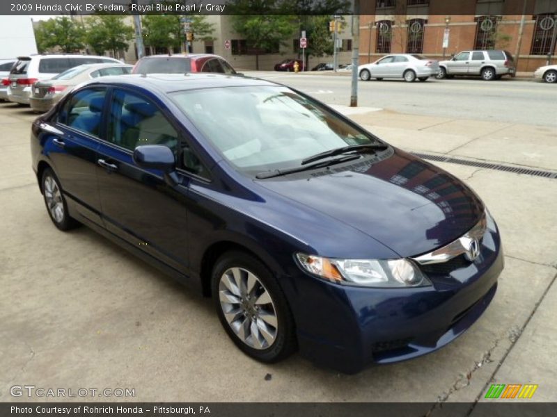 Royal Blue Pearl / Gray 2009 Honda Civic EX Sedan
