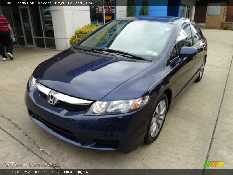 Royal Blue Pearl / Gray 2009 Honda Civic EX Sedan