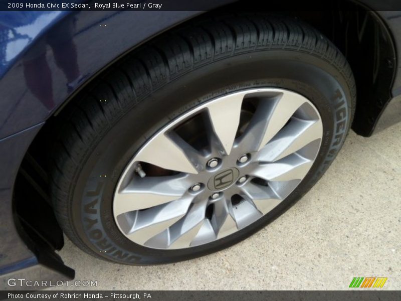 Royal Blue Pearl / Gray 2009 Honda Civic EX Sedan