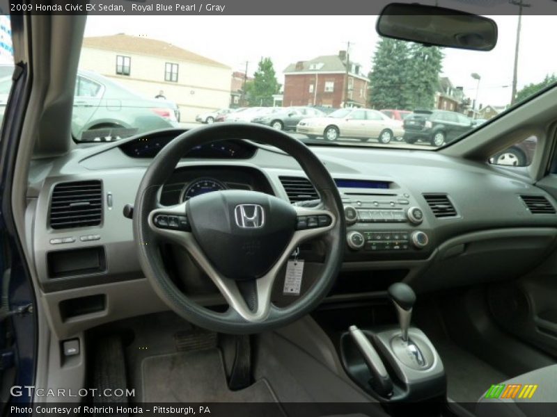 Royal Blue Pearl / Gray 2009 Honda Civic EX Sedan