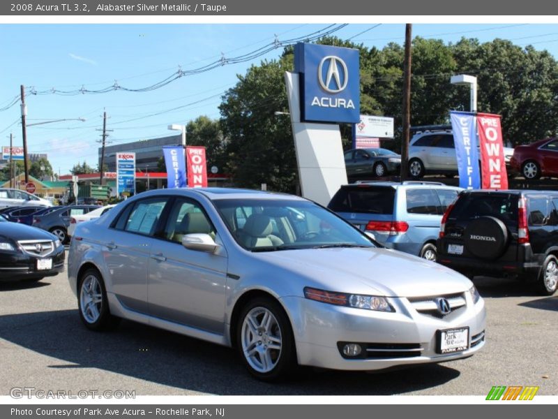 Alabaster Silver Metallic / Taupe 2008 Acura TL 3.2