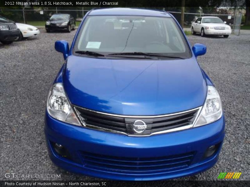 Metallic Blue / Charcoal 2012 Nissan Versa 1.8 SL Hatchback