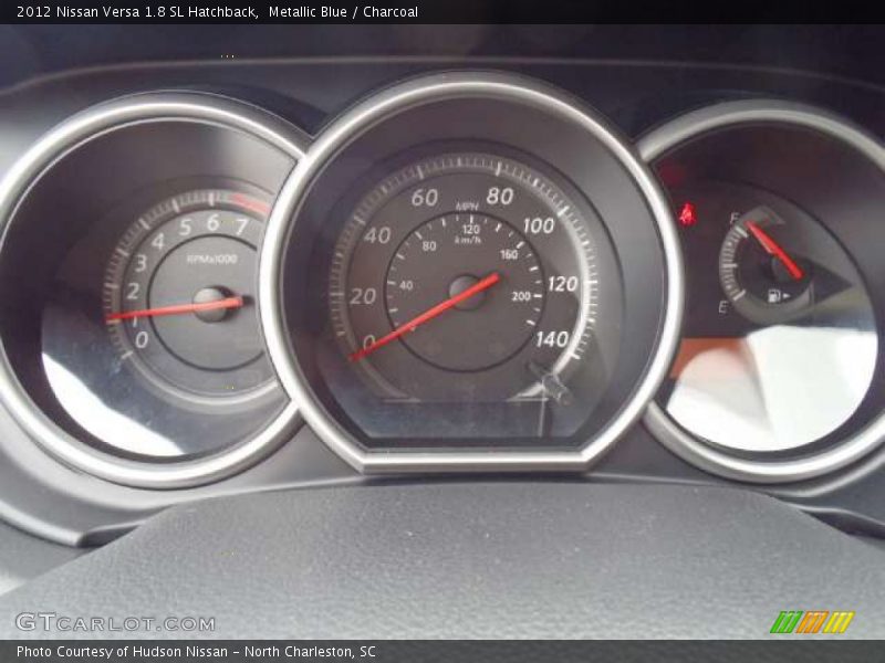 Metallic Blue / Charcoal 2012 Nissan Versa 1.8 SL Hatchback