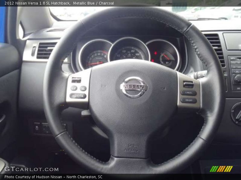 Metallic Blue / Charcoal 2012 Nissan Versa 1.8 SL Hatchback