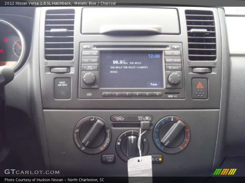 Metallic Blue / Charcoal 2012 Nissan Versa 1.8 SL Hatchback