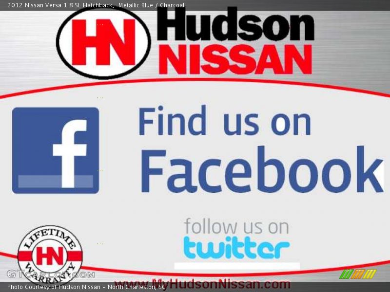 Metallic Blue / Charcoal 2012 Nissan Versa 1.8 SL Hatchback