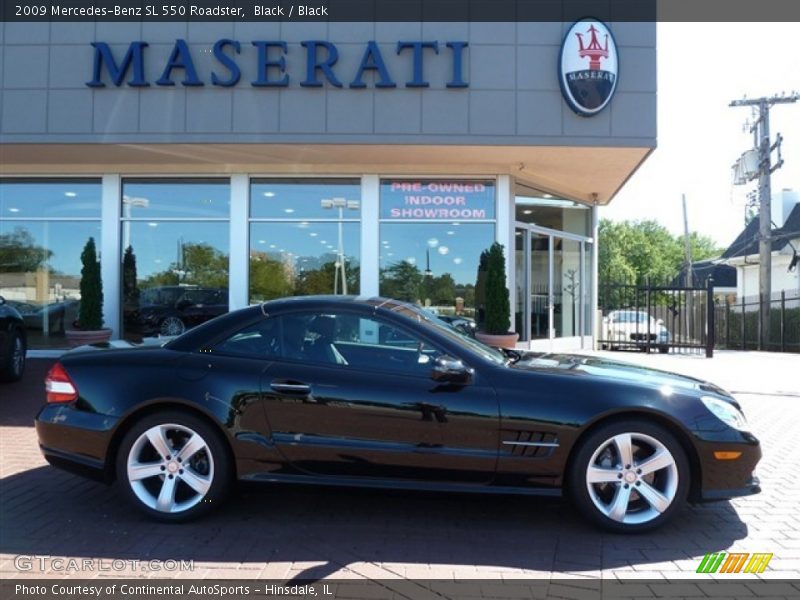 Black / Black 2009 Mercedes-Benz SL 550 Roadster