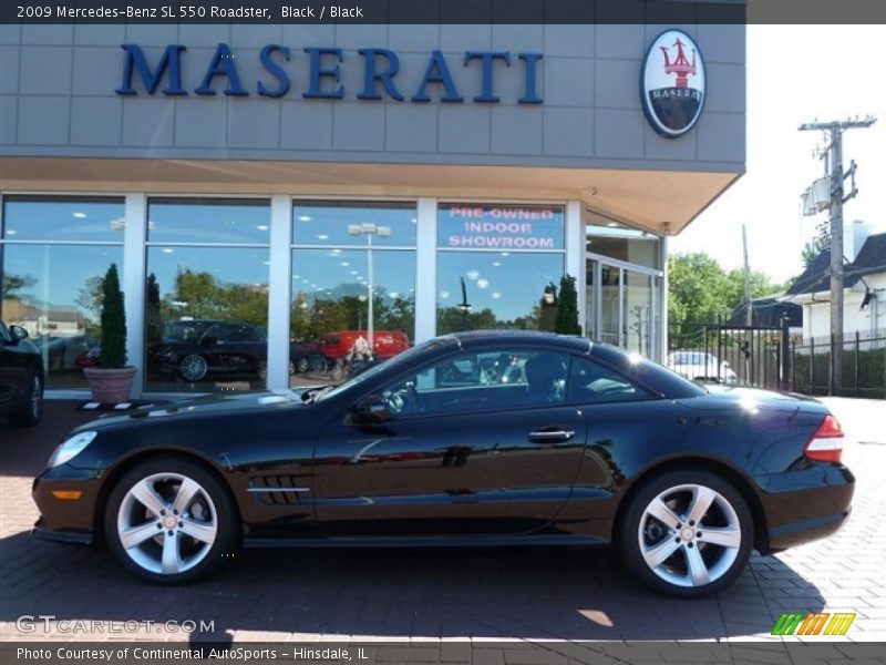 Black / Black 2009 Mercedes-Benz SL 550 Roadster