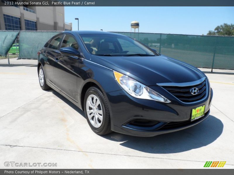 Pacific Blue Pearl / Camel 2012 Hyundai Sonata GLS
