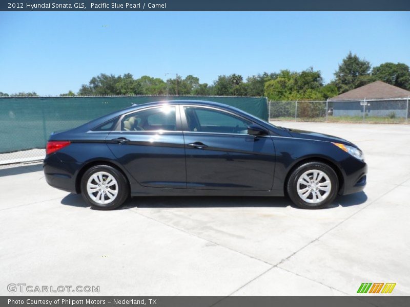 Pacific Blue Pearl / Camel 2012 Hyundai Sonata GLS