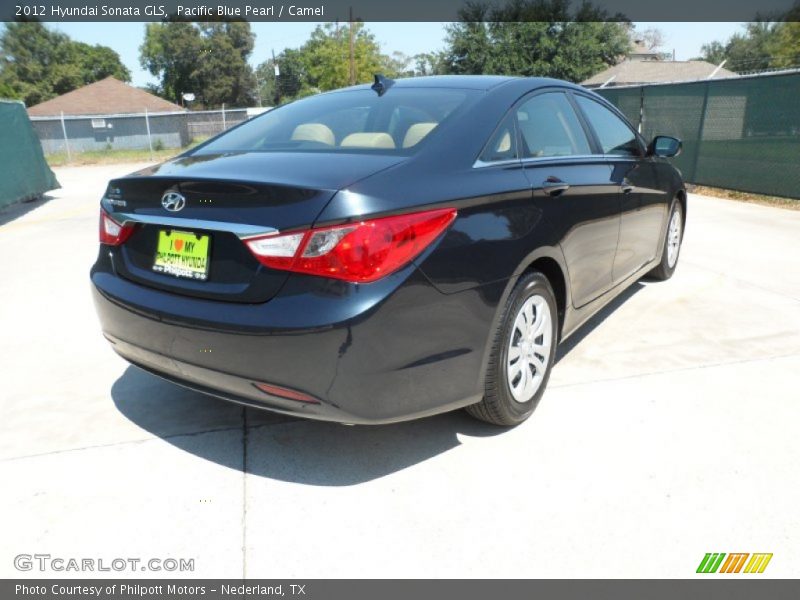 Pacific Blue Pearl / Camel 2012 Hyundai Sonata GLS