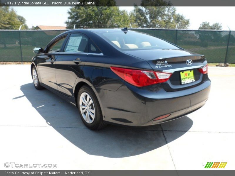 Pacific Blue Pearl / Camel 2012 Hyundai Sonata GLS