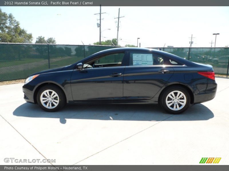 Pacific Blue Pearl / Camel 2012 Hyundai Sonata GLS