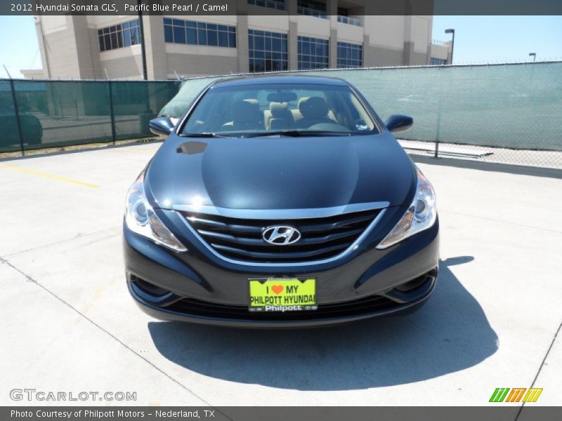 Pacific Blue Pearl / Camel 2012 Hyundai Sonata GLS