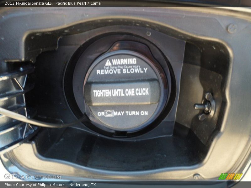 Pacific Blue Pearl / Camel 2012 Hyundai Sonata GLS