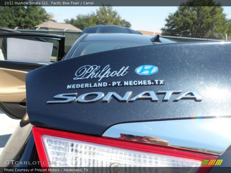 Pacific Blue Pearl / Camel 2012 Hyundai Sonata GLS
