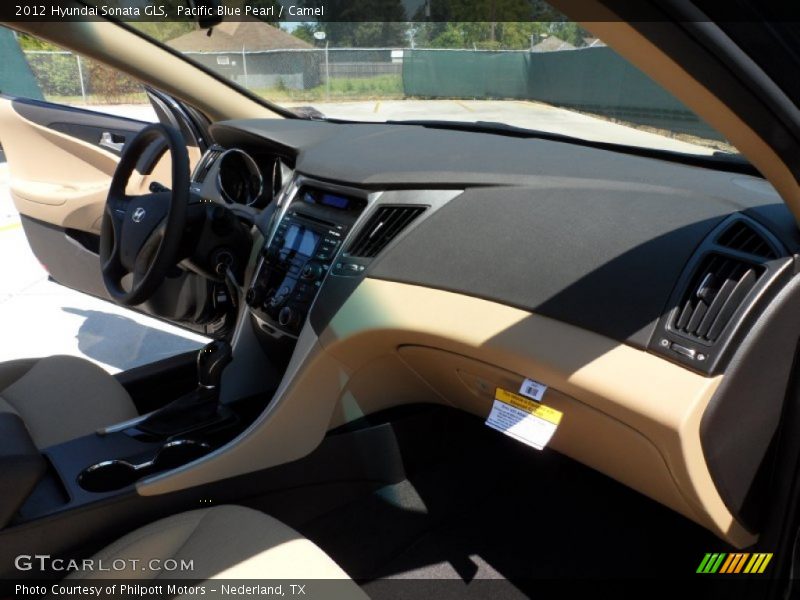Pacific Blue Pearl / Camel 2012 Hyundai Sonata GLS