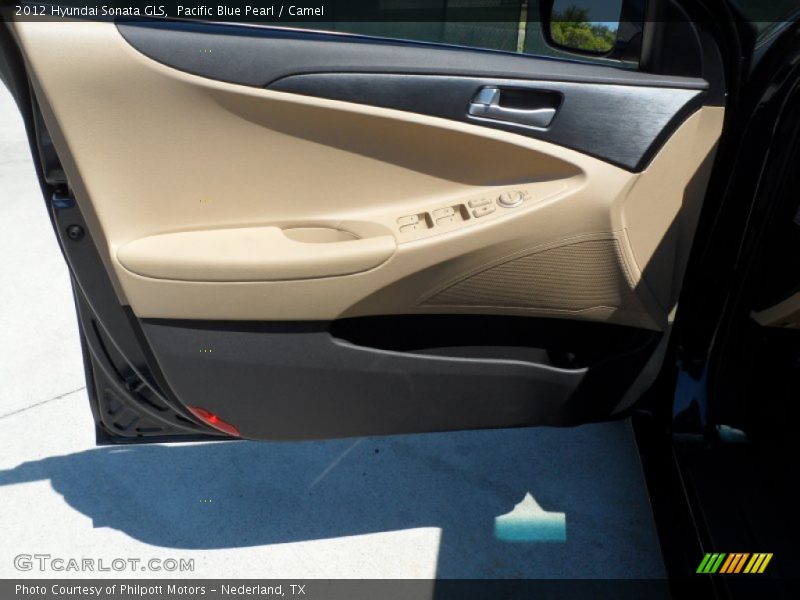 Pacific Blue Pearl / Camel 2012 Hyundai Sonata GLS