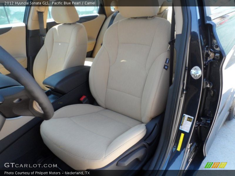 Pacific Blue Pearl / Camel 2012 Hyundai Sonata GLS