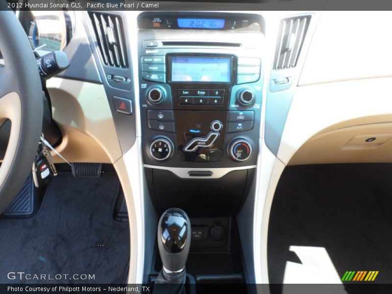 Pacific Blue Pearl / Camel 2012 Hyundai Sonata GLS